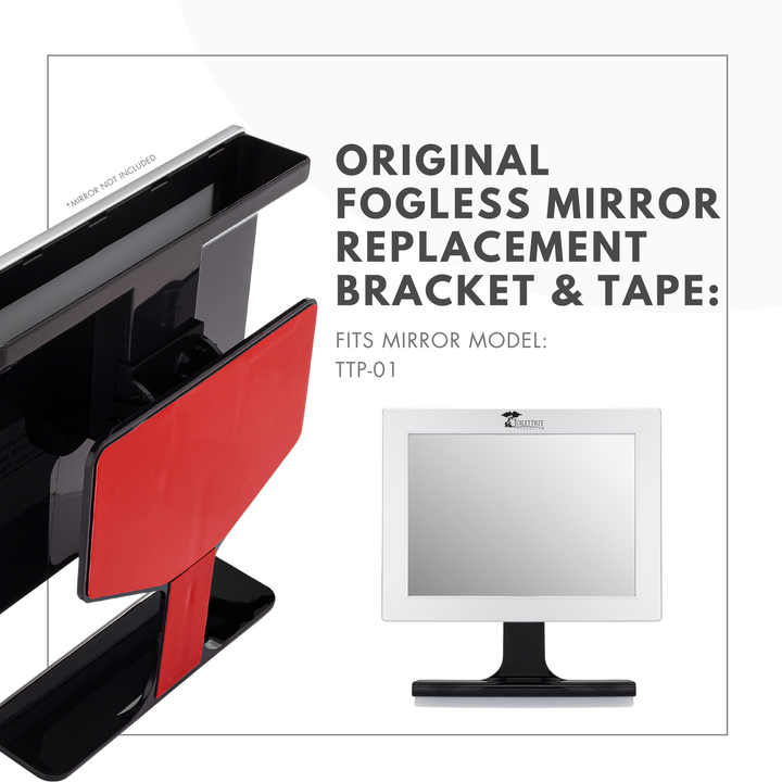 ToiletTree New Bracket with Mounting Tape (TTP-01) Bracket & Adhesive for Fogless Shower Mirror