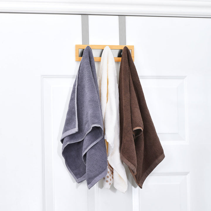 Bamboo Stainless Steel Over-the-Door Towel Hooks - ToiletTree Products-