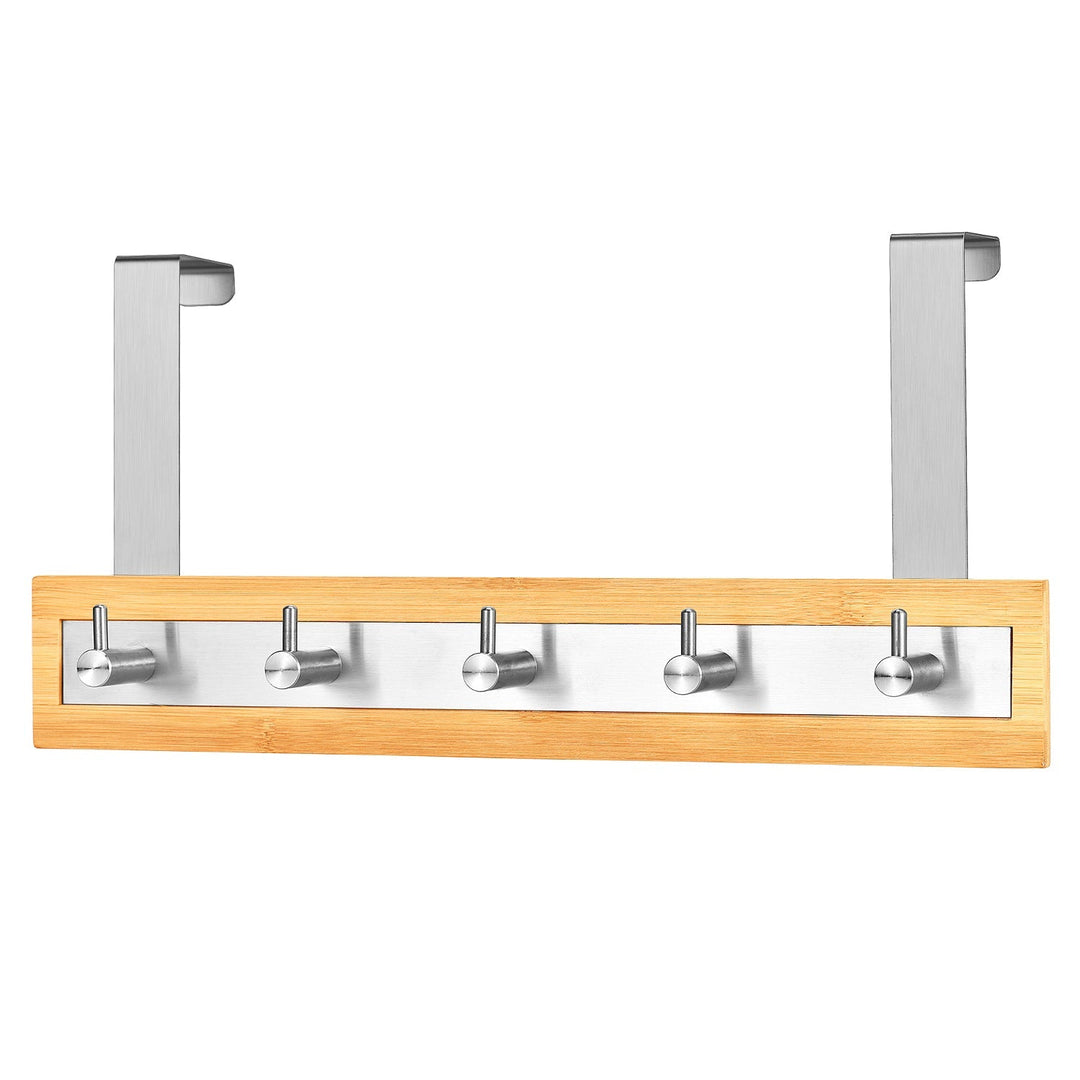 Bamboo Stainless Steel Over-the-Door Towel Hooks - ToiletTree Products-