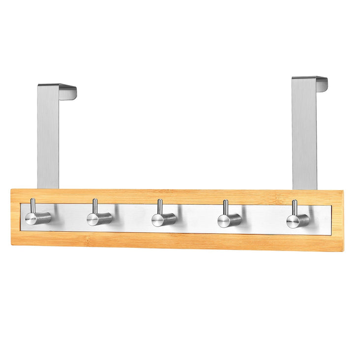 Bamboo Stainless Steel Over-the-Door Towel Hooks - ToiletTree Products-