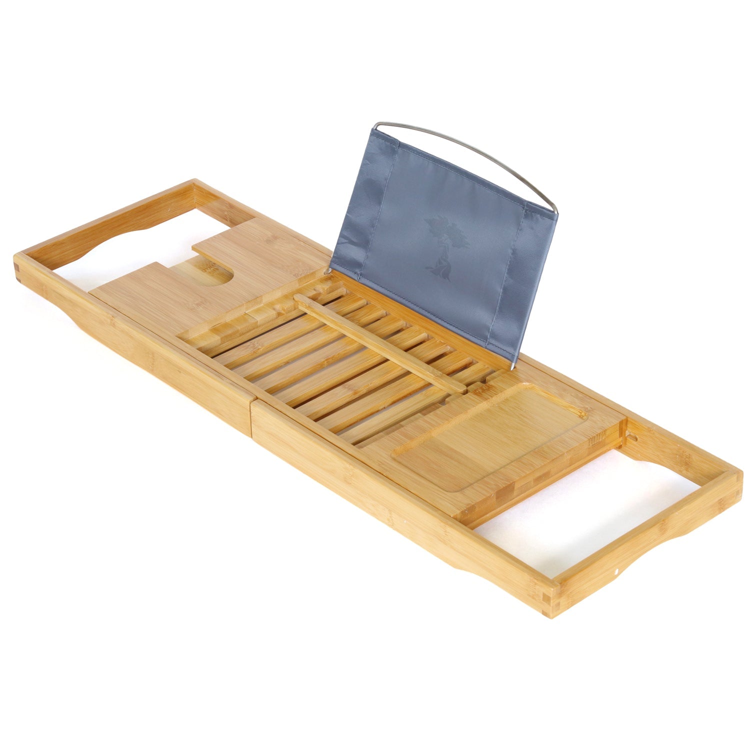 ToiletTree Products Stainless Steel & Bamboo Bathtub Caddy