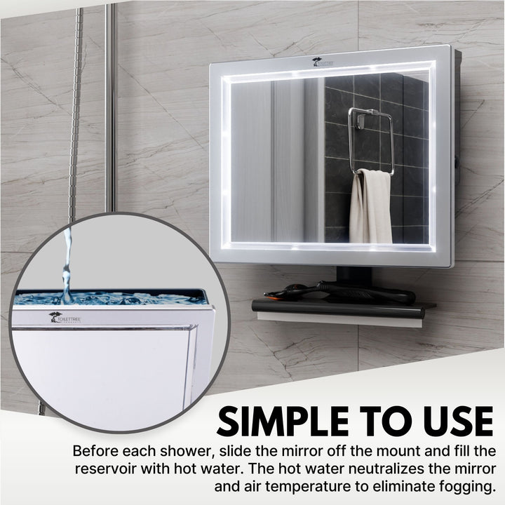 Deluxe Fogless Shower Mirror