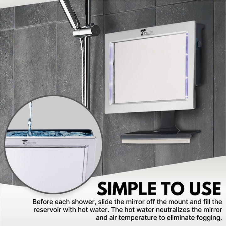 Fogless Shower Mirror with LED Light