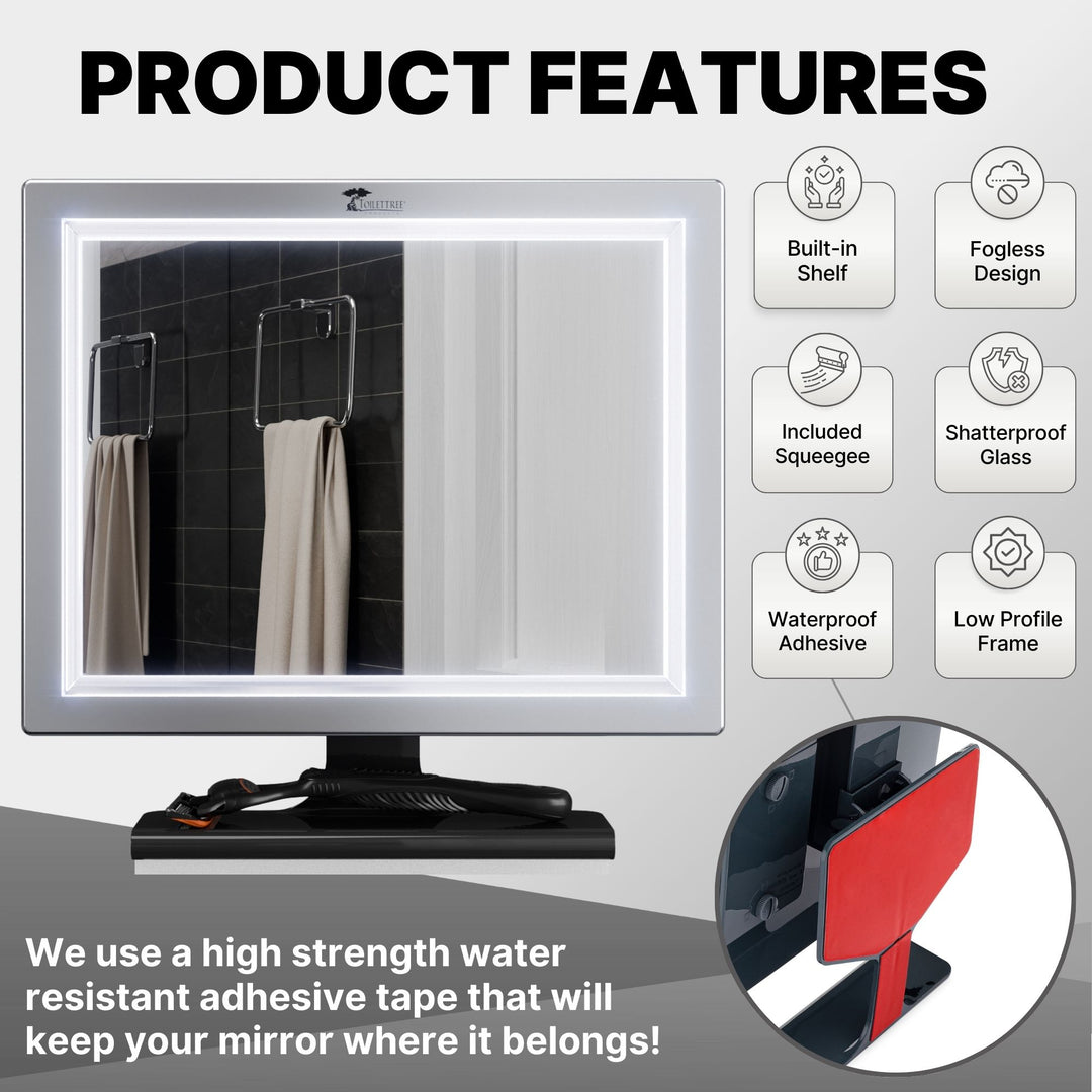 Deluxe Fogless Shower Mirror