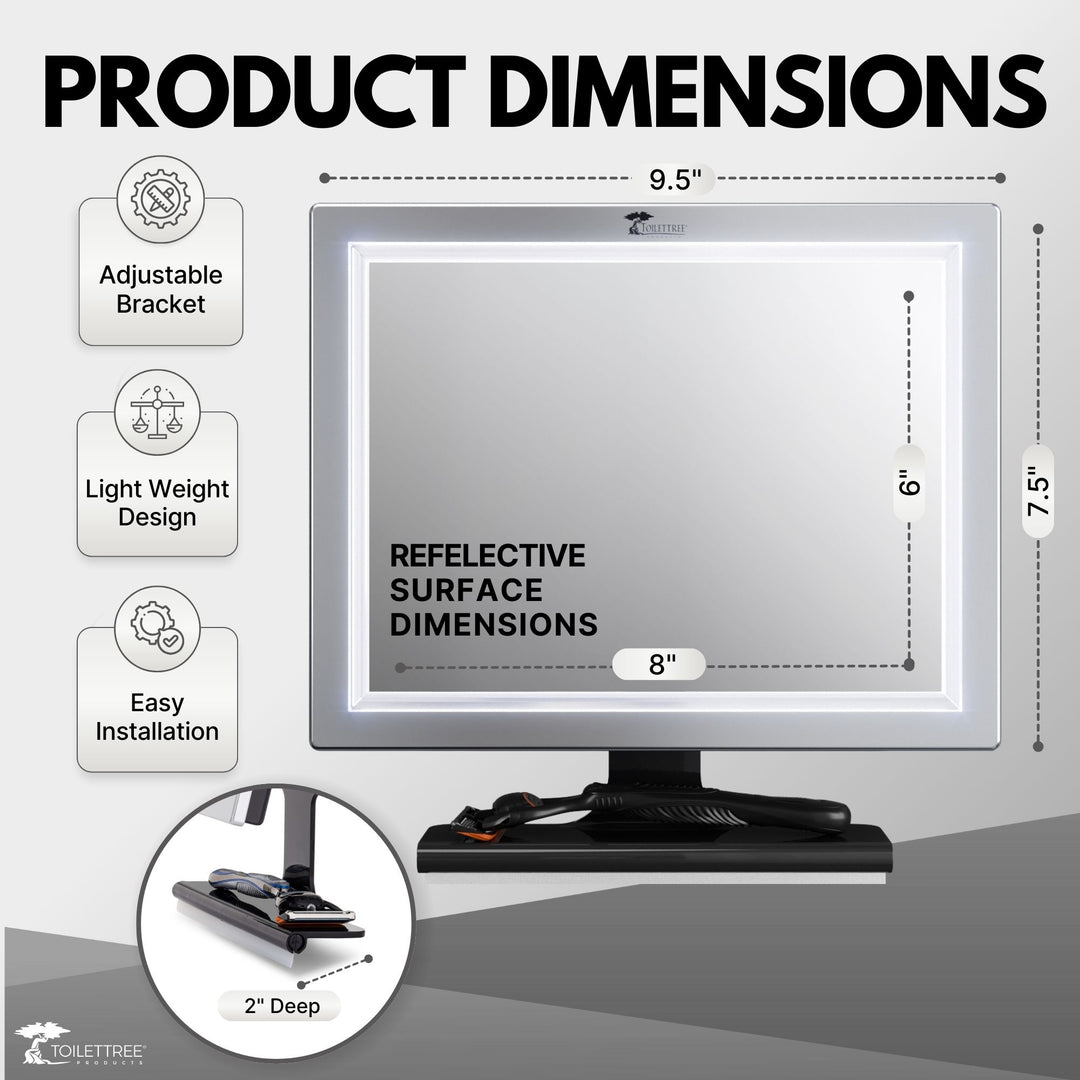 Deluxe Fogless Shower Mirror