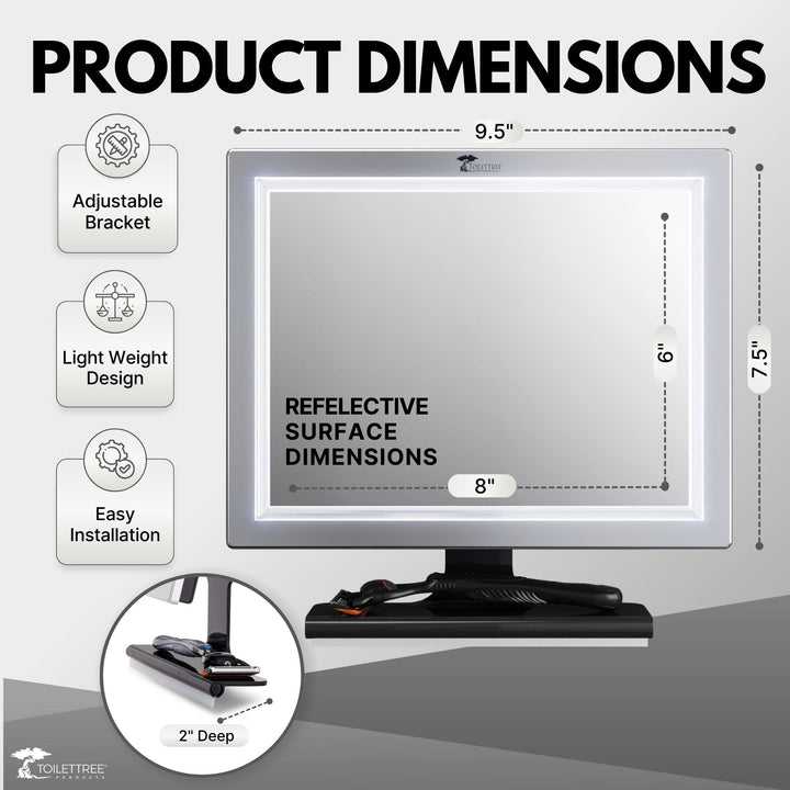 Deluxe Fogless Shower Mirror