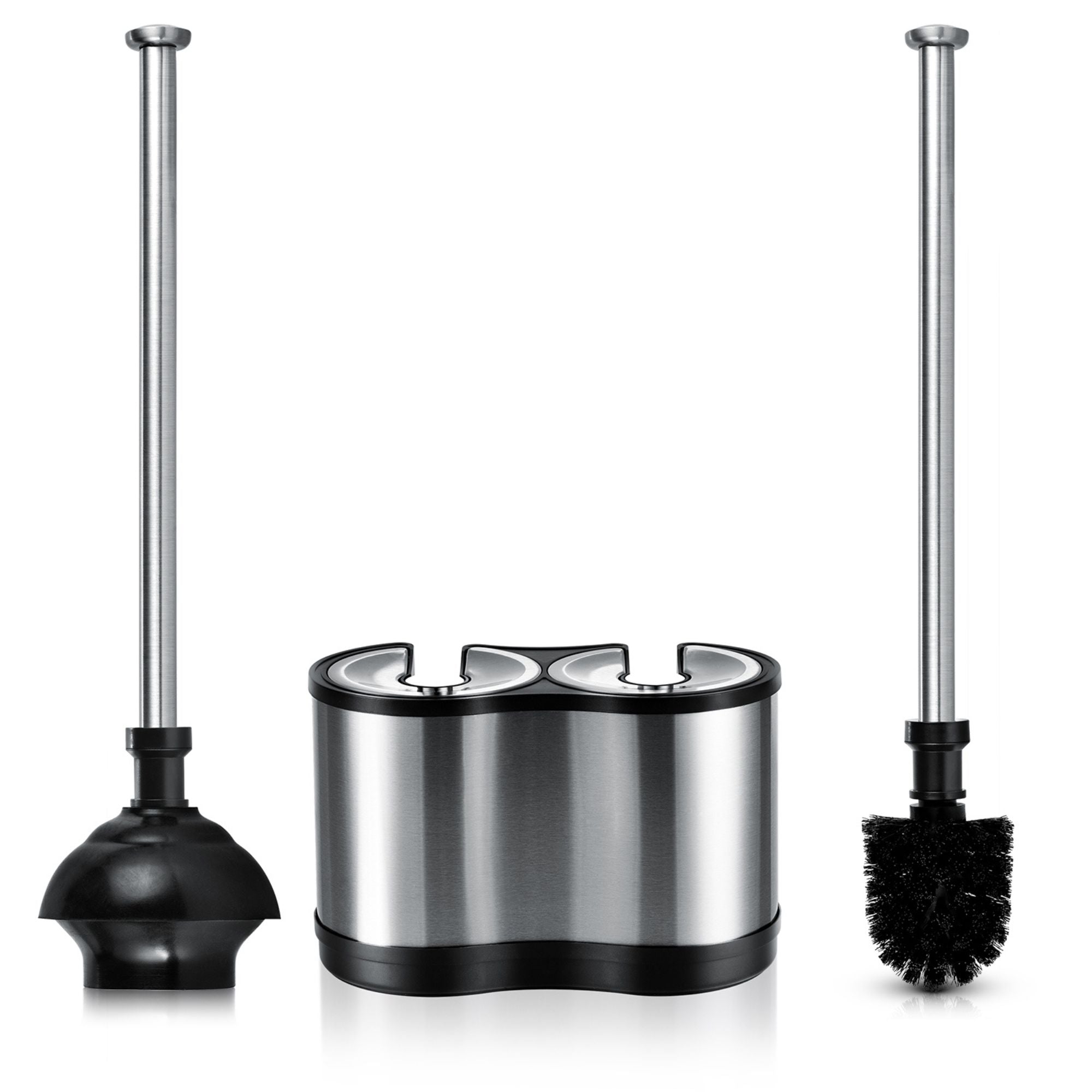 ToiletTree Products Modern Deluxe Freestanding Toilet Brush and Plunger Combo 2 Pack