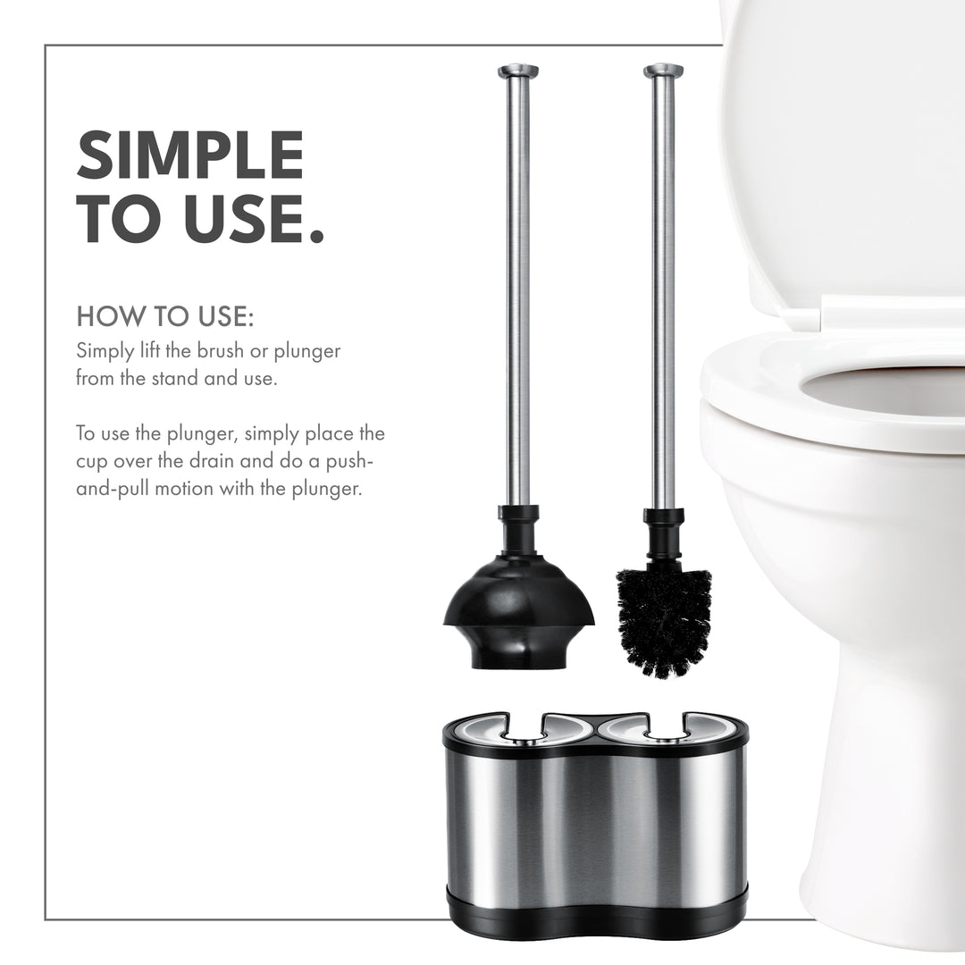 Toilet Brush and Plunger Combo