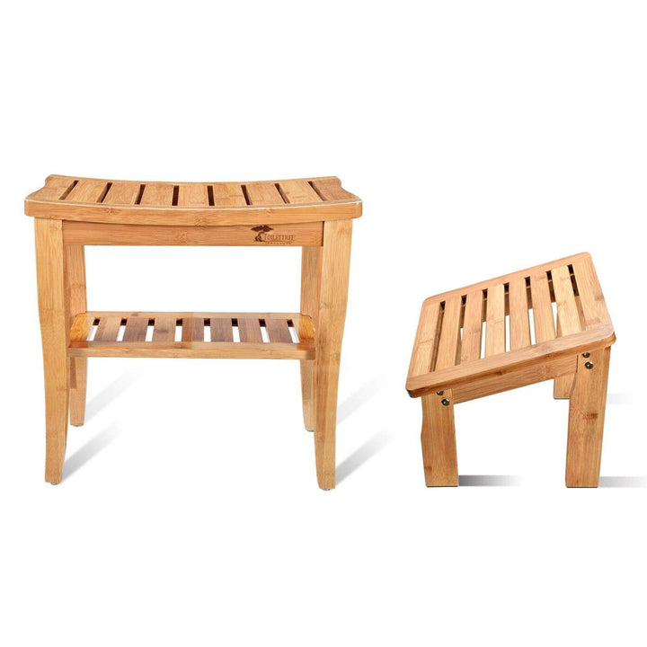 Bamboo Bench with Foot Stool