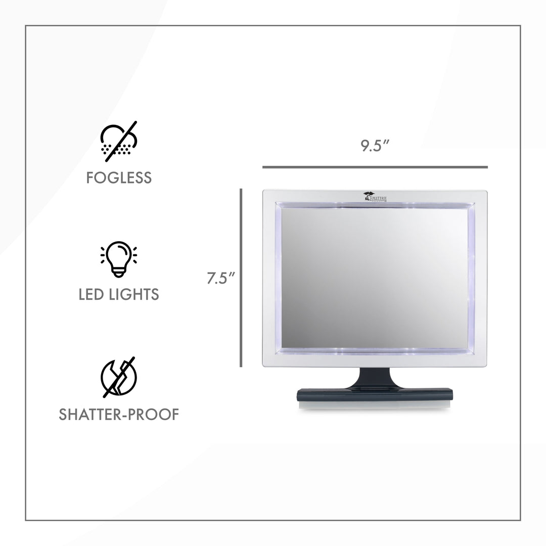 ToiletTree Deluxe Fogless Shower Mirror with LED Light