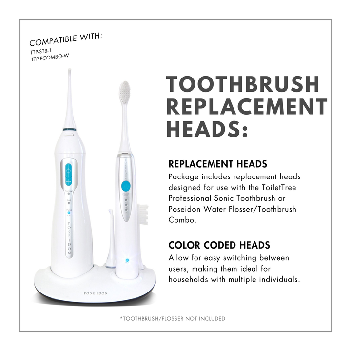 ToiletTree Replacement Heads – Poseidon Sonic Toothbrush