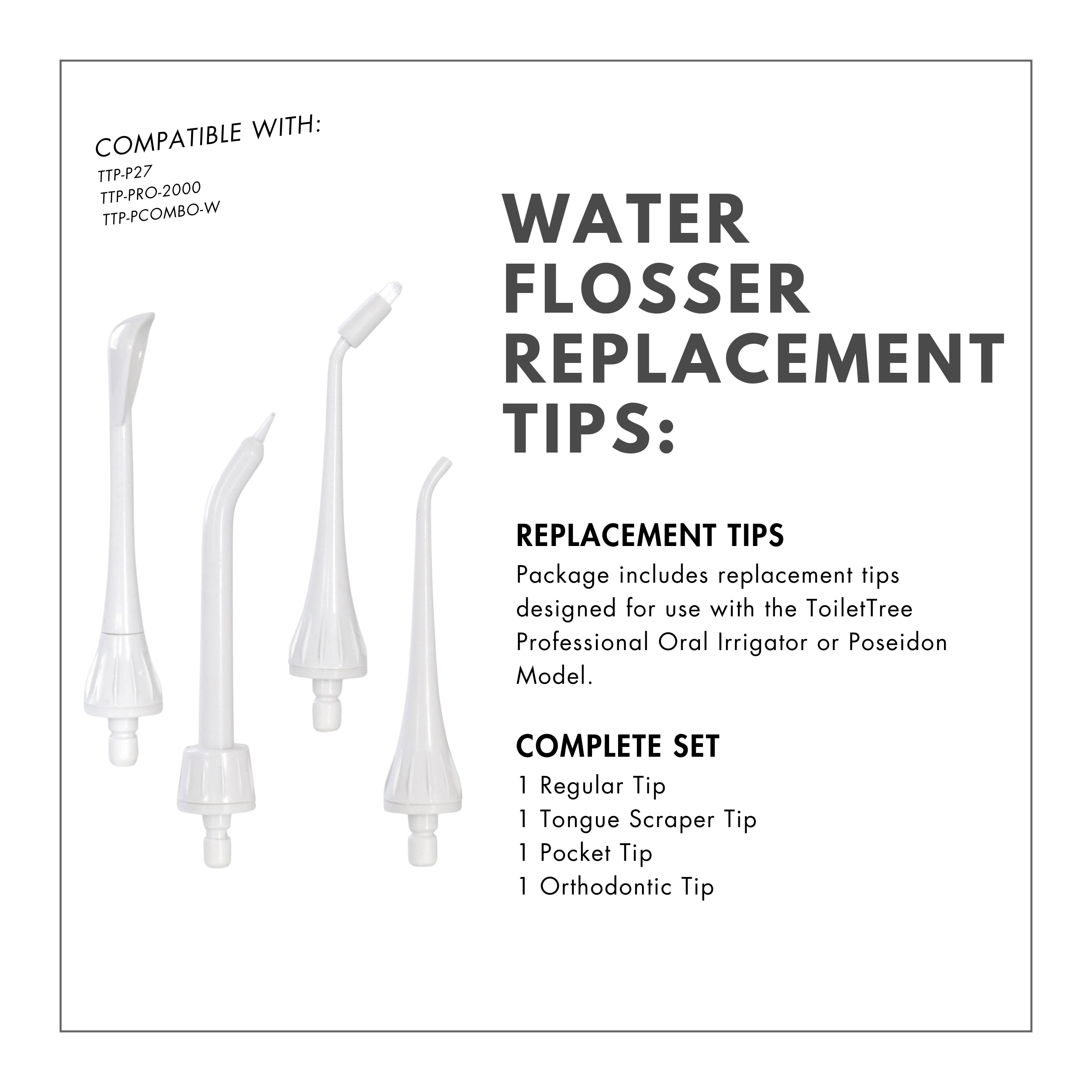 ToiletTree Products Water Flosser Replacement Tips - Thumbnail 2