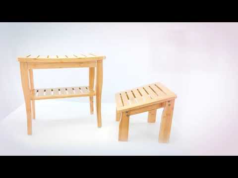 Bamboo Bench with Foot Stool