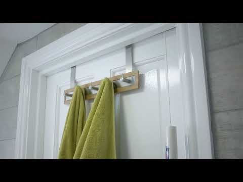 Bamboo Stainless Steel Over-the-Door Towel Hooks