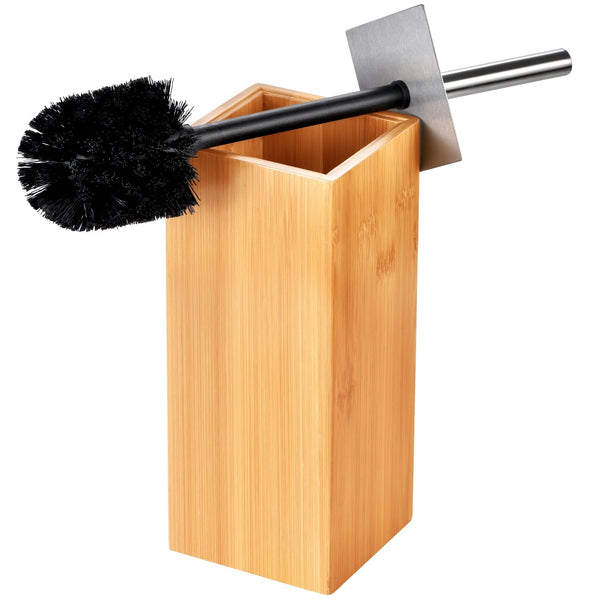  GOBAM Bamboo Bath Mat and Toilet Brush with Holder