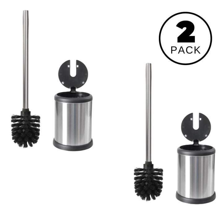 ToiletTree Chrome / 2 Pack Toilet Brush with Lid