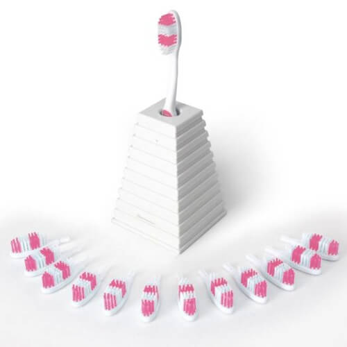 Manual Toothbrush with Monthly Replacement Head - ToiletTree Products- Pink