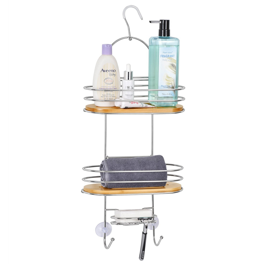 Over Shower Head Caddy with Soap Holder and Hooks - Bed Bath