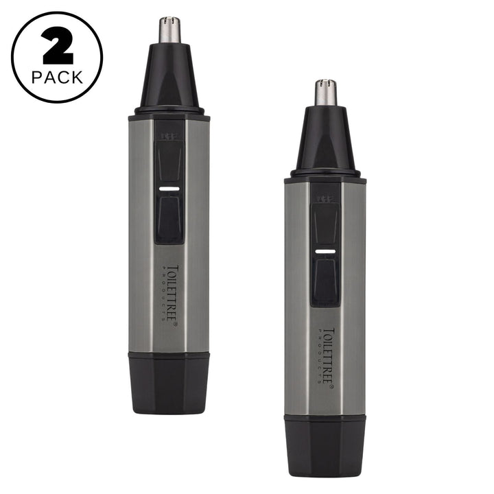 ToiletTree Stainless Steel / Trimmer 2 Pack Nose Hair Trimmer with LED Light - Stainless Steel Heavy Duty Casing