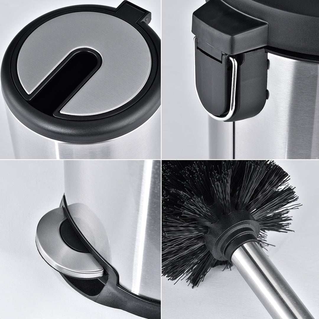 Toilet Brush with Lid and Garbage Can Combo - ToiletTree Products-