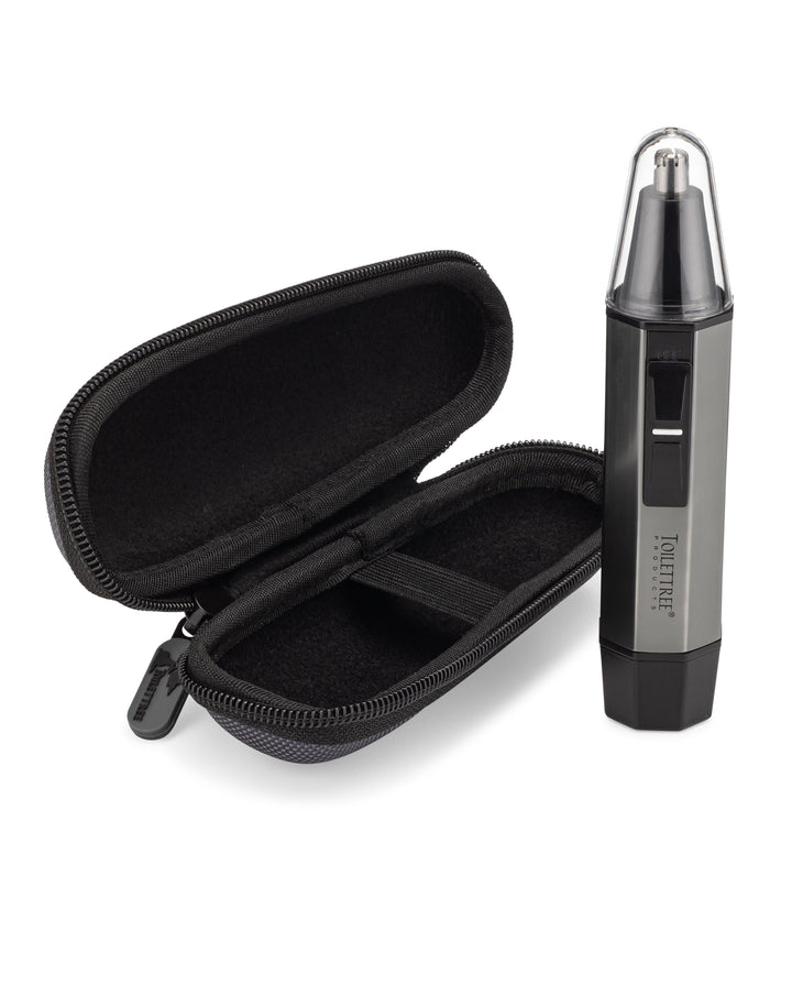 Nose Hair Trimmer with LED Light - Stainless Steel Heavy Duty Casing - ToiletTree Products- Trimmer + Travel Case